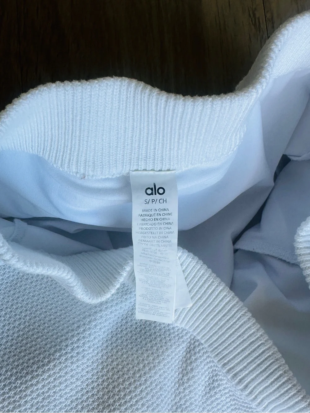 ALO Yoga Tennis Club Knit Skirt White Skirt with Spruce Green Small